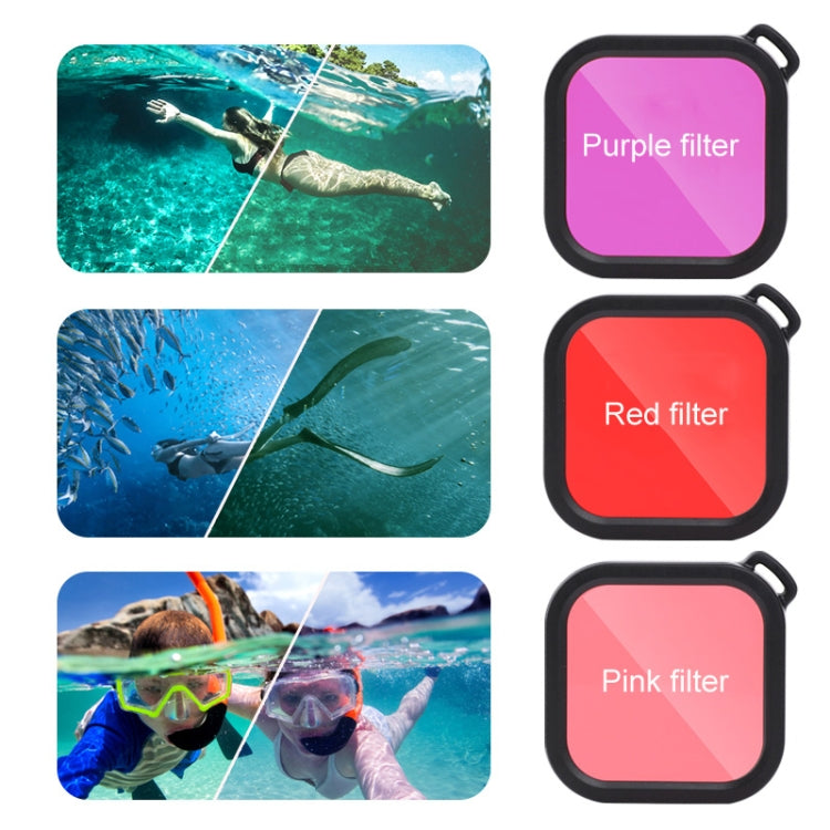 45m Waterproof Case + Touch Back Cover + Purple Red Pink Lens Filter for GoPro HERO8 Black - HoMEdemic™ 