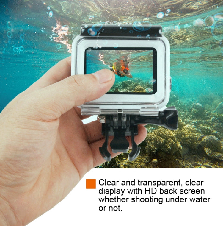 45m Waterproof Housing Protective Case + Touch Screen Back Cover for GoPro NEW HERO /HERO6 /5, with Buckle Basic Mount & Screw & (Purple, Red, Pink) Filters, No Need to Remove Lens (Transparent) - HoMEdemic™ 