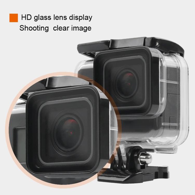45m Waterproof Housing Protective Case + Touch Screen Back Cover for GoPro NEW HERO /HERO6 /5, with Buckle Basic Mount & Screw & (Purple, Red, Pink) Filters, No Need to Remove Lens (Transparent) - HoMEdemic™ 