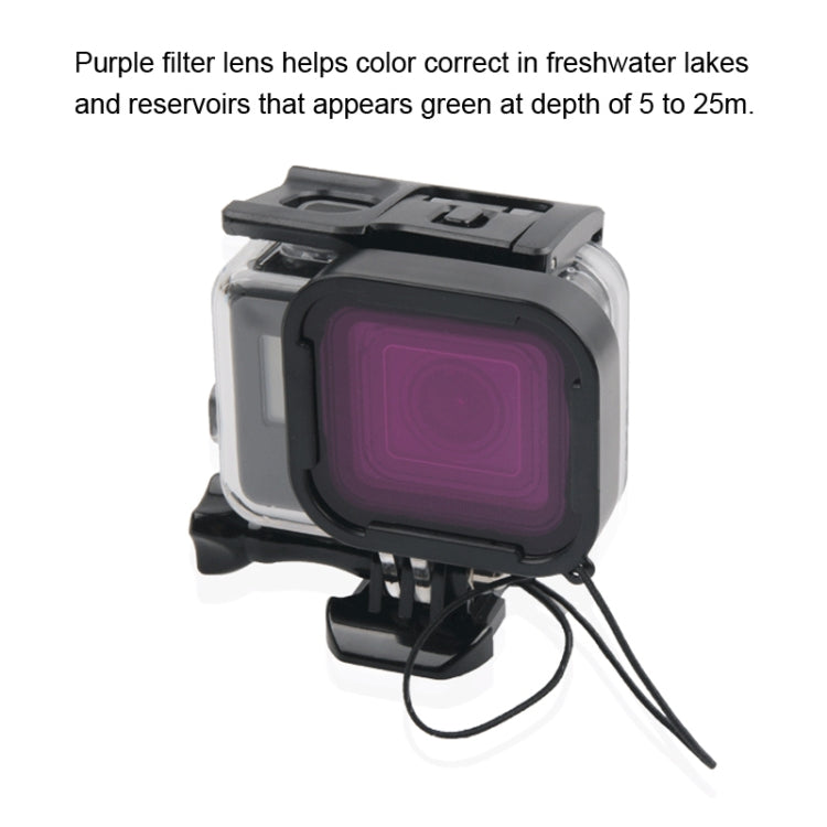 45m Waterproof Housing Protective Case + Touch Screen Back Cover for GoPro NEW HERO /HERO6 /5, with Buckle Basic Mount & Screw & (Purple, Red, Pink) Filters, No Need to Remove Lens (Transparent) - HoMEdemic™ 