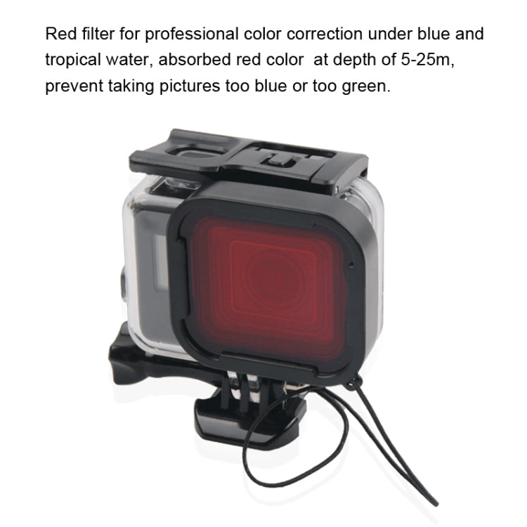 45m Waterproof Housing Protective Case + Touch Screen Back Cover for GoPro NEW HERO /HERO6 /5, with Buckle Basic Mount & Screw & (Purple, Red, Pink) Filters, No Need to Remove Lens (Transparent) - HoMEdemic™ 