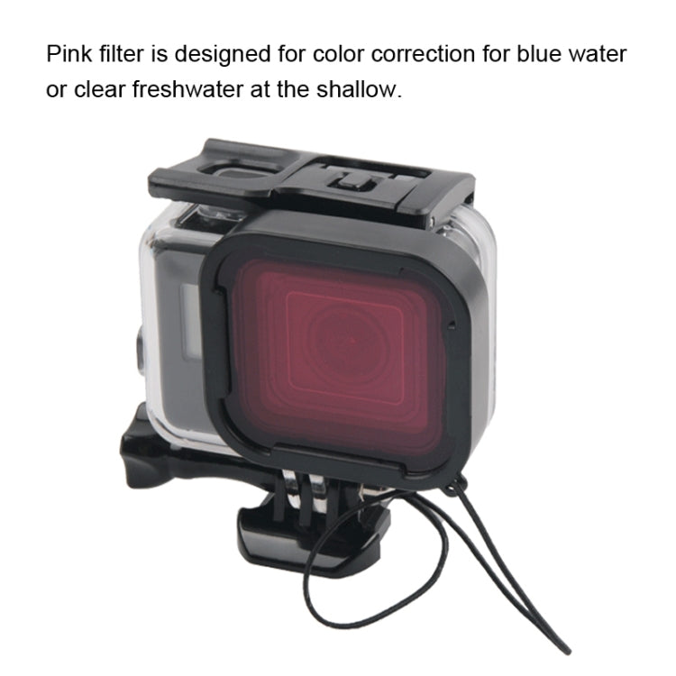 45m Waterproof Housing Protective Case + Touch Screen Back Cover for GoPro NEW HERO /HERO6 /5, with Buckle Basic Mount & Screw & (Purple, Red, Pink) Filters, No Need to Remove Lens (Transparent) - HoMEdemic™ 