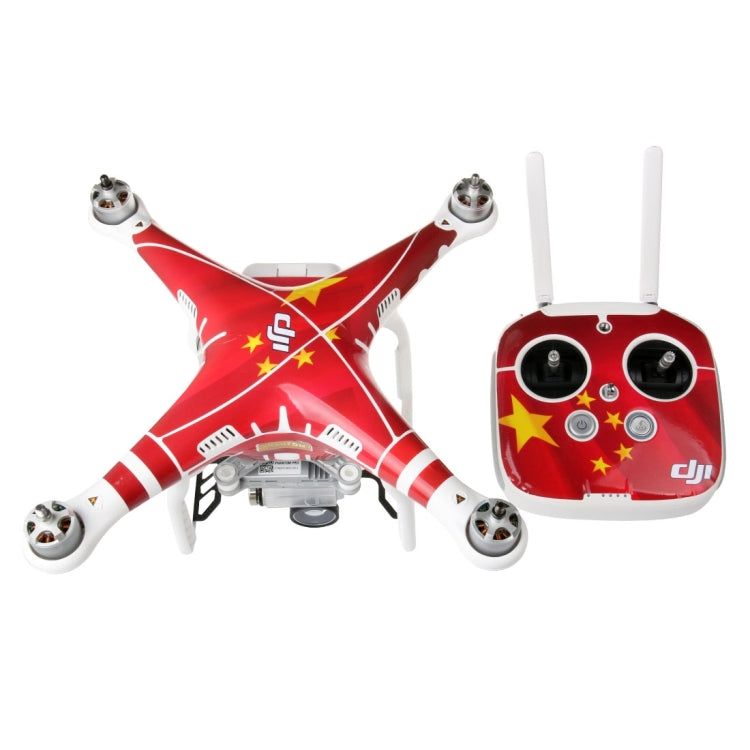 4D Imitation Carbon Fiber PVC Water Resistance Sticker Kit for DJI Phantom 3 Quadcopter & Remote Controller & Battery(Chinese Flag Pattern) - HoMEdemic™ 