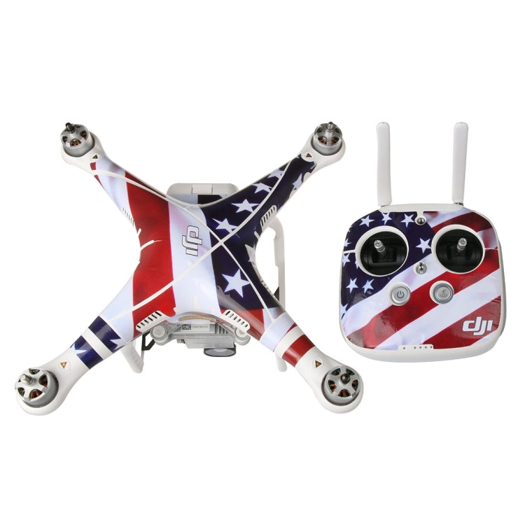 4D Imitation Carbon Fiber PVC Water Resistance Sticker Kit for DJI Phantom 3 Quadcopter & Remote Controller & Battery(US Flag Pattern) - HoMEdemic™ 