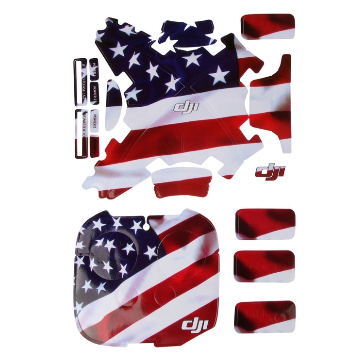 4D Imitation Carbon Fiber PVC Water Resistance Sticker Kit for DJI Phantom 3 Quadcopter & Remote Controller & Battery(US Flag Pattern) - HoMEdemic™ 