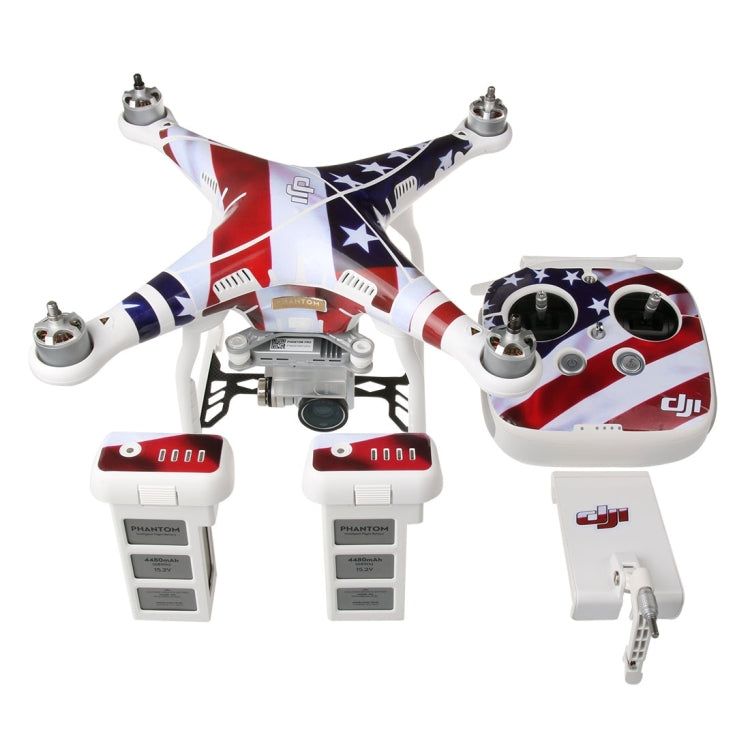 4D Imitation Carbon Fiber PVC Water Resistance Sticker Kit for DJI Phantom 3 Quadcopter & Remote Controller & Battery(US Flag Pattern) - HoMEdemic™ 
