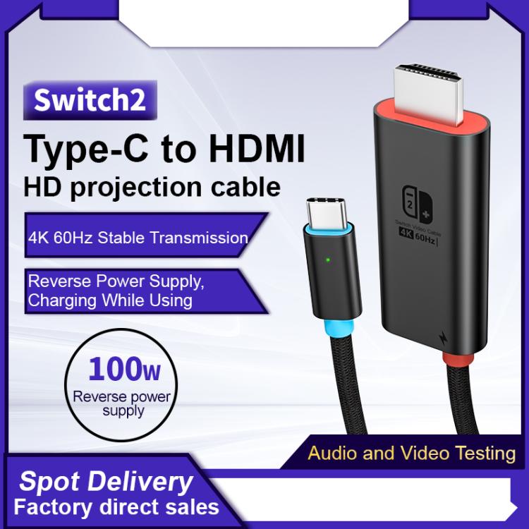 4K 30Hz USB-C / Type-C to HDMI HD Adapter Cable, Length: 1.8m(Black) - HoMEdemic™ 
