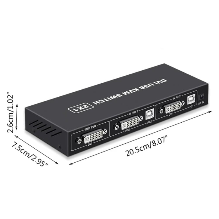 4K DVI USB KVM Switch DVI 2 In 1 Out Adapter Two Computer Shared Switcher Hub(Black) - HoMEdemic™ 