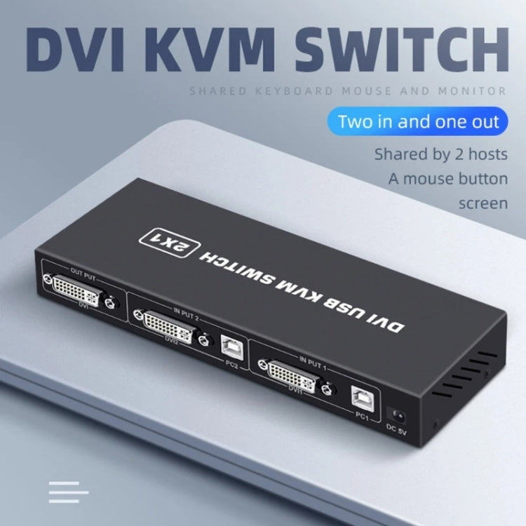 4K DVI USB KVM Switch DVI 2 In 1 Out Adapter Two Computer Shared Switcher Hub(Black) - HoMEdemic™ 
