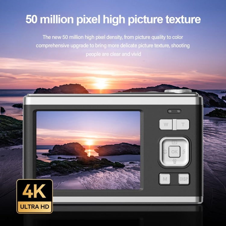 4K HD Optical Dual Lens Digital Camera 50MP Dual Screen Selfie Camera, No Memory(Black) - HoMEdemic™ 