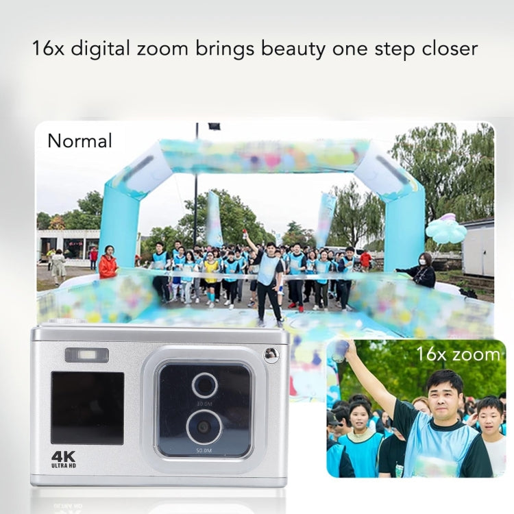 4K HD Optical Dual Lens Digital Camera 50MP Dual Screen Selfie Camera, No Memory(Black) - HoMEdemic™ 
