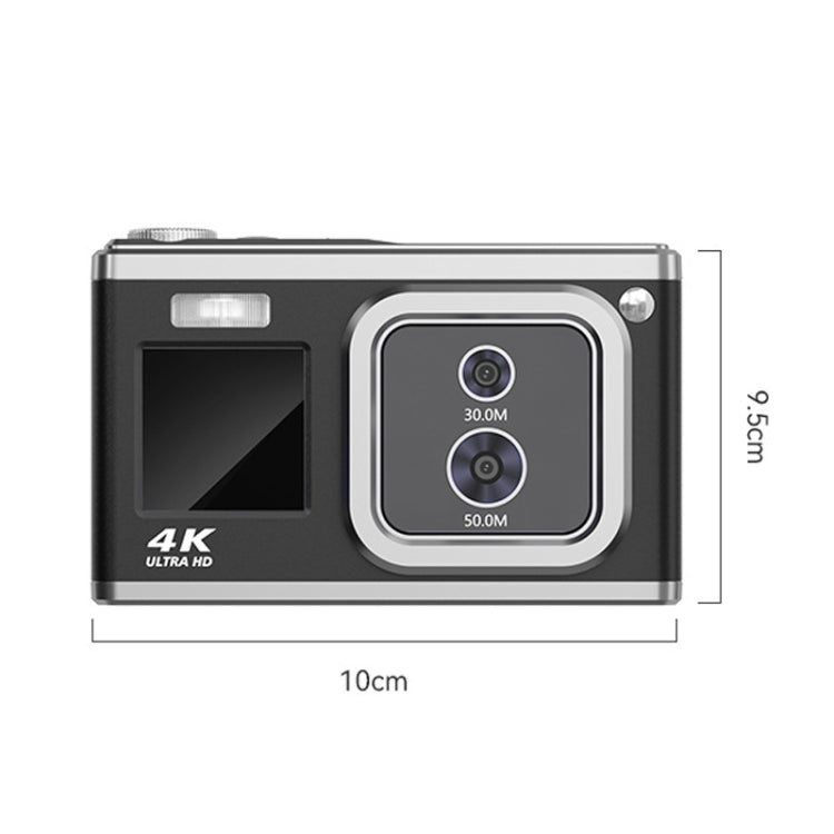 4K HD Optical Dual Lens Digital Camera 50MP Dual Screen Selfie Camera, No Memory(Silver) - HoMEdemic™ 