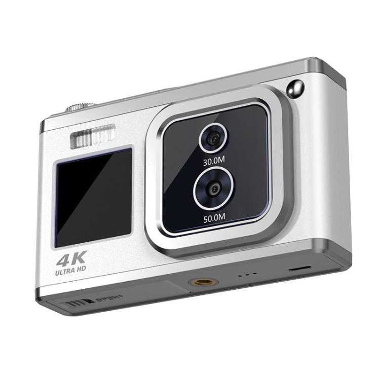 4K HD Optical Dual Lens Digital Camera 50MP Dual Screen Selfie Camera, No Memory(White) - HoMEdemic™ 
