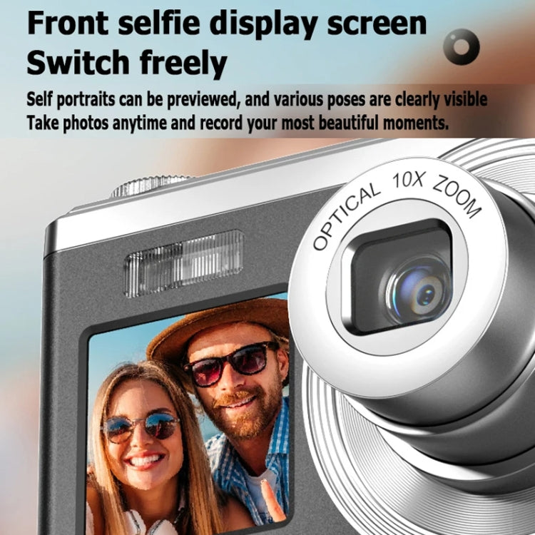 4K HD Optical Zoom Digital Camera 60MP Dual Screen Selfie Camera, No Memory(Black) - HoMEdemic™ 