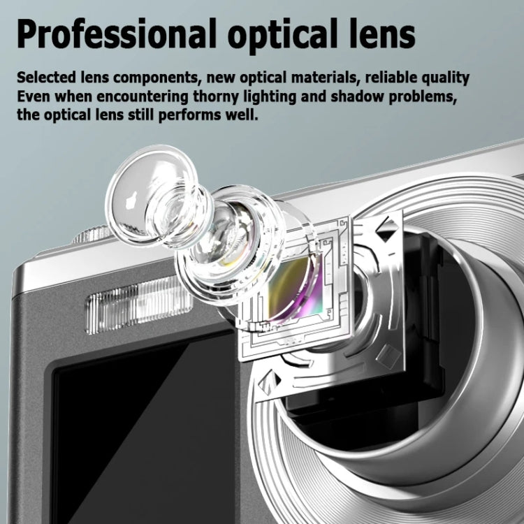 4K HD Optical Zoom Digital Camera 60MP Dual Screen Selfie Camera, No Memory(Black) - HoMEdemic™ 