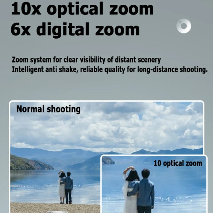 4K HD Optical Zoom Digital Camera 60MP Dual Screen Selfie Camera, No Memory(White) - HoMEdemic™ 