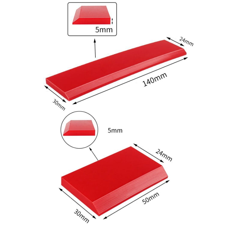 4pcs Car Cleaning Glass Water Film Soft Rubber Scraper, Color: Long Orange - HoMEdemic™ 