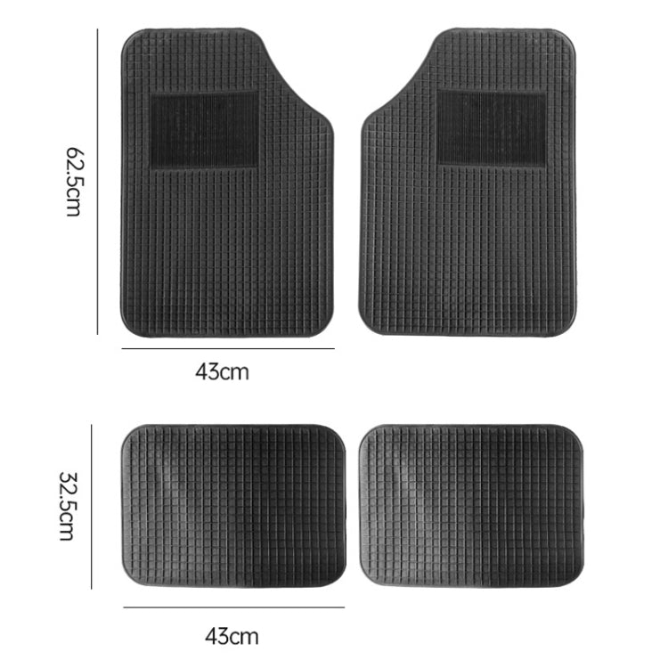 4pcs/Set Car PVC Anti-slip Waterproof Durable Floor Mats(Square) - HoMEdemic™ 