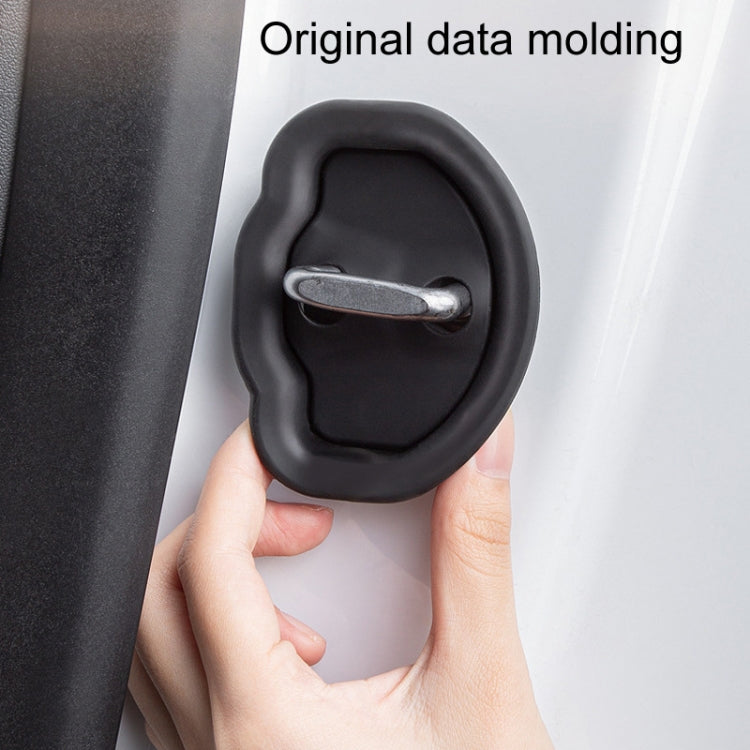 4pcs / Set For Tesla Model 3/Y Door Latch Cover Silent Shock Absorption Locking Clip(Black) - HoMEdemic™ 