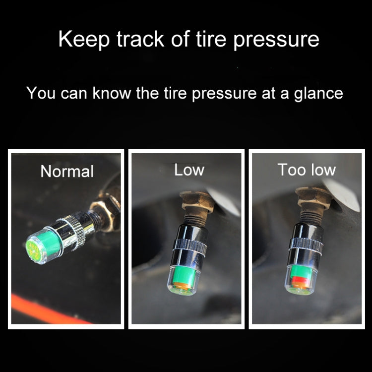 4pcs /Set Vehicle Tire Valve Caps High Precision Tire Pressure Monitoring Warning Cap, Model: Plastic Core - HoMEdemic™ 