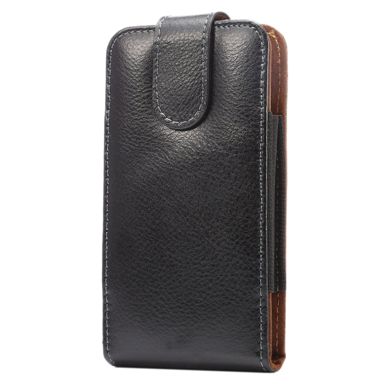 5.2 inch Litchi Texture Vertical Flip Upright Genuine Leather Case / Waist Bag with Rotatable Back Splint for iPhone X  & Galaxy S7 & S6 Edge & S6 & S5, Sony Xperia Z5 & Z4 & Z3, Huawei P9 & P8, etc - HoMEdemic™ 