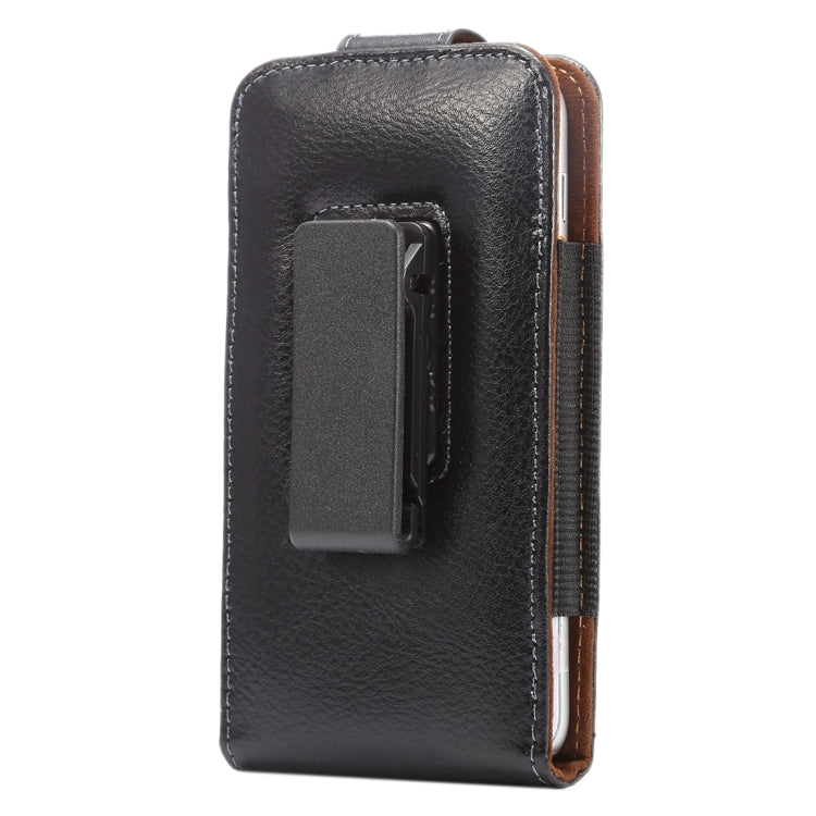 5.2 inch Litchi Texture Vertical Flip Upright Genuine Leather Case / Waist Bag with Rotatable Back Splint for iPhone X  & Galaxy S7 & S6 Edge & S6 & S5, Sony Xperia Z5 & Z4 & Z3, Huawei P9 & P8, etc - HoMEdemic™ 