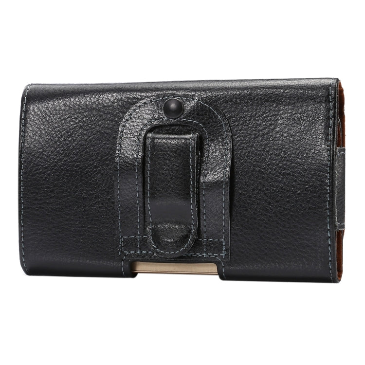 5.5 inch Litchi Texture Vertical Flip Thwartwise Genuine Leather Case / Waist Bag with Rotatable Back Splint for Galaxy S7 Edge & Note 5 & 4 & 3 & 2, Huawei P9 Plus & Honor 7i & Honor 6 Plus, etc - HoMEdemic™ 