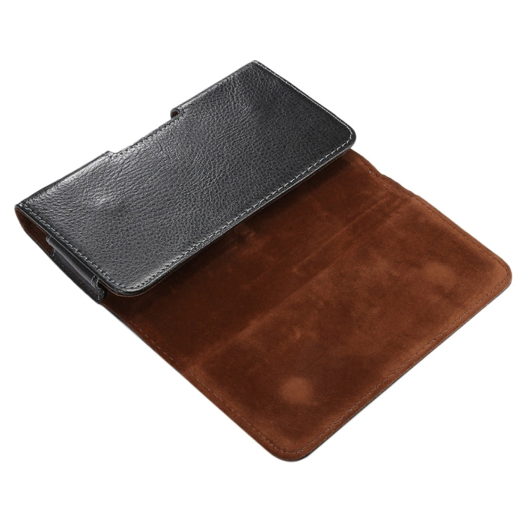 5.5 inch Litchi Texture Vertical Flip Thwartwise Genuine Leather Case / Waist Bag with Rotatable Back Splint for Galaxy S7 Edge & Note 5 & 4 & 3 & 2, Huawei P9 Plus & Honor 7i & Honor 6 Plus, etc - HoMEdemic™ 