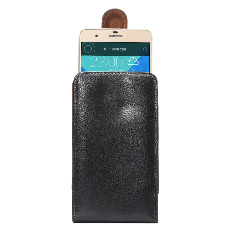 5.5 inch Litchi Texture Vertical Flip Upright Genuine Leather Case / Waist Bag with Rotatable Back Splint for Huawei P9 Plus & Honor 7i & Honor 6 Plus, Galaxy Note 3 & Note 2, etc - HoMEdemic™ 