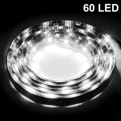 5 PCS 1.7W 60 LED 3528 SMD Waterproof Flexible Car Strip Light, DC 12V, Length: 1m, White Light, Blue Light - HoMEdemic™ 