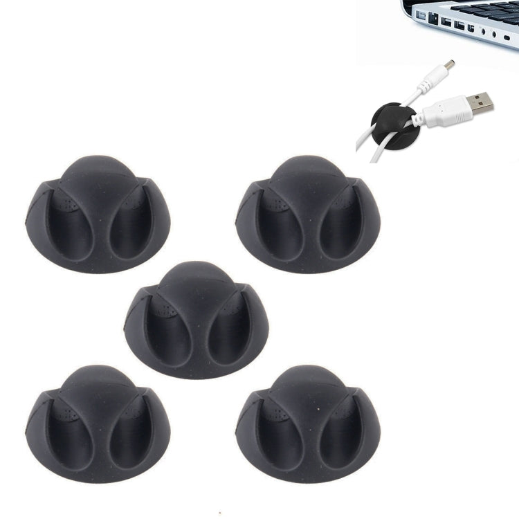 5 PCS Double Hole Cable Clips, Cable Management System and Cord Organizer Solution, 5 PCS Double Cable Clips(Black) - HoMEdemic™ 