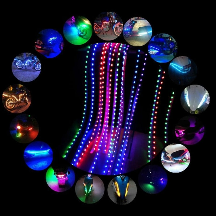 5 PCS Flow Style 45 LED 3528 SMD Waterproof Flexible Car Strip Light for Car Decoration, DC 12V, Length: 90cm, 90cm Blue, 90cm Pink, 90cm Green, 90cm Ice blue, 90cm Red, 90cm White, 90cm Yellow - HoMEdemic™ 