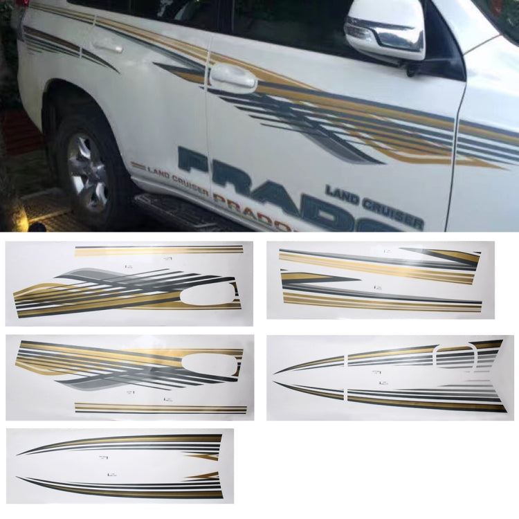 5 PCS SUV Body Decorative Strip Brand Car Streamline Shining Sticker for Toyota Prado 2010 Version, For 2010 Version Prado - HoMEdemic™ 