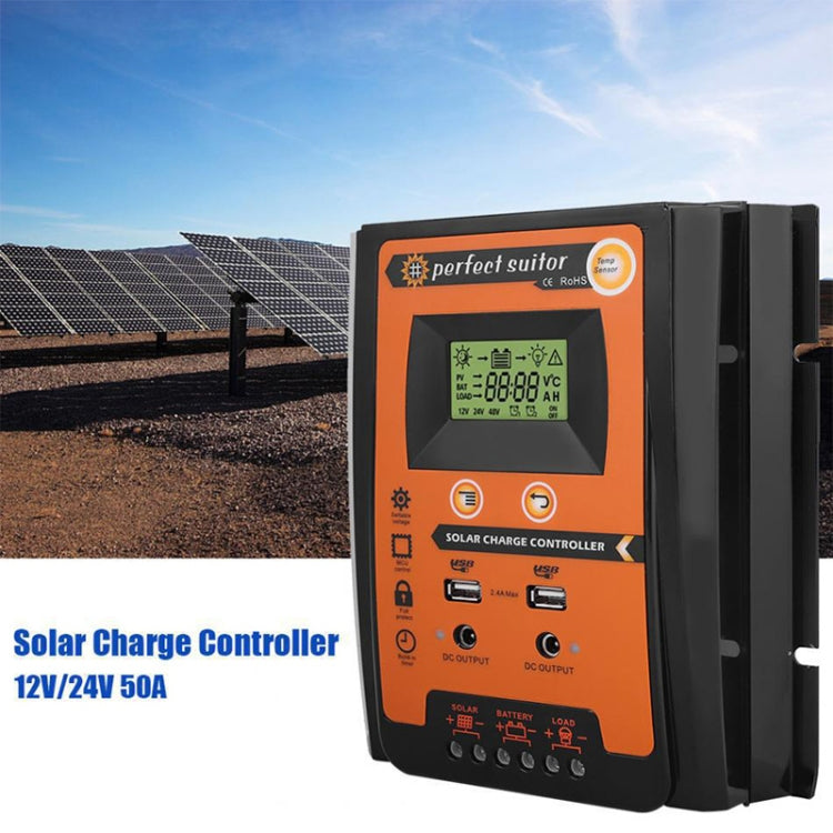 50A 12 / 24V Portable Solar Charging Controller - HoMEdemic™ 
