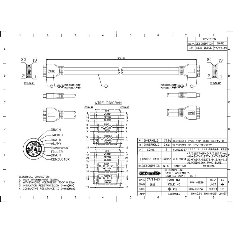 50cm USB3.0 cable motherboard 20pin cable mother-to-female extension conversion F-F - HoMEdemic™ 