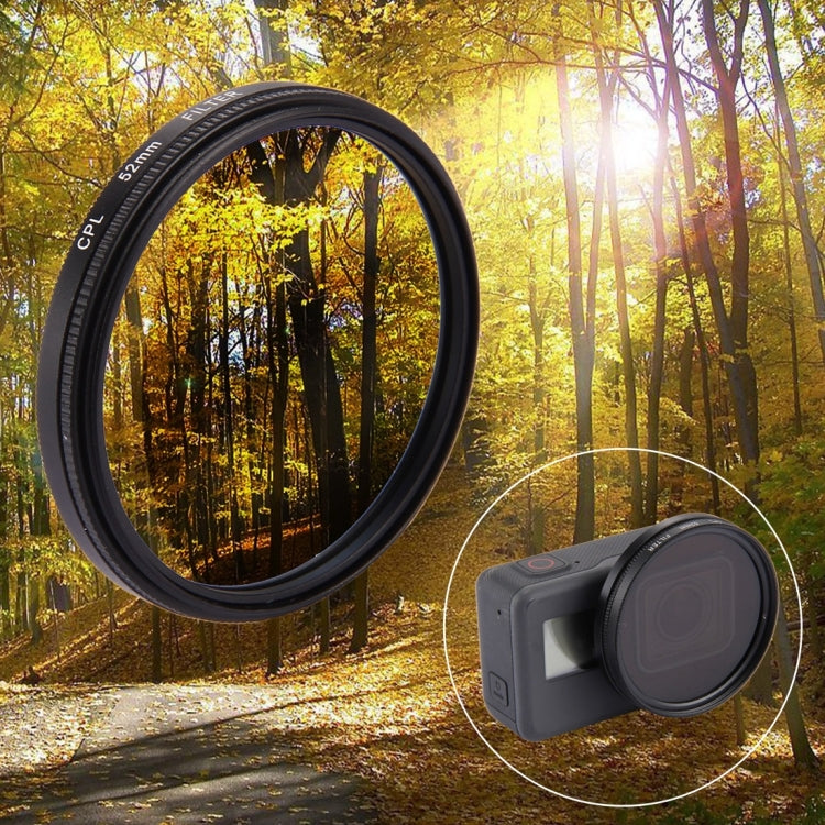 52mm 3 in 1 Round Circle CPL Lens Filter with Cap for GoPro HERO7 Black/6 /5 - HoMEdemic™ 