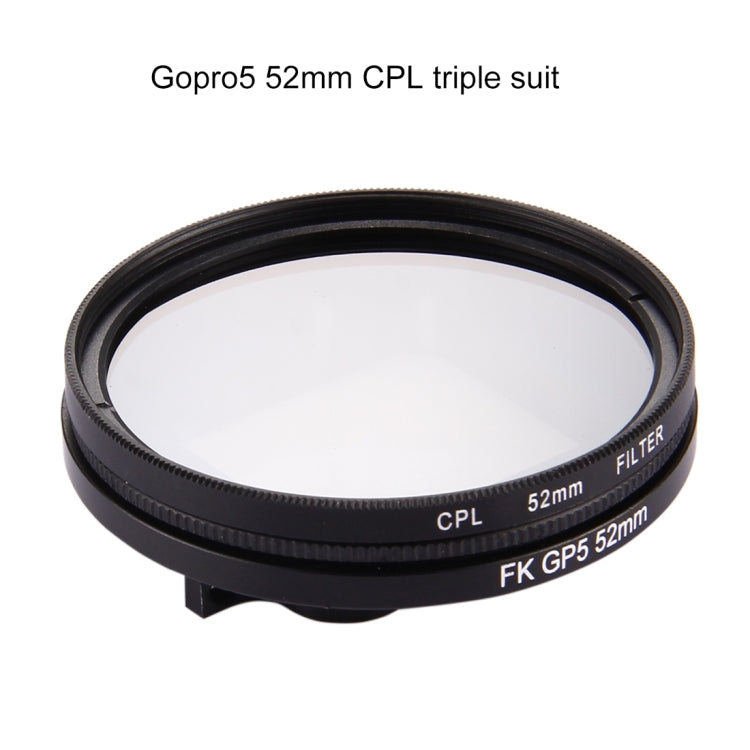 52mm 3 in 1 Round Circle CPL Lens Filter with Cap for GoPro HERO7 Black/6 /5 - HoMEdemic™ 