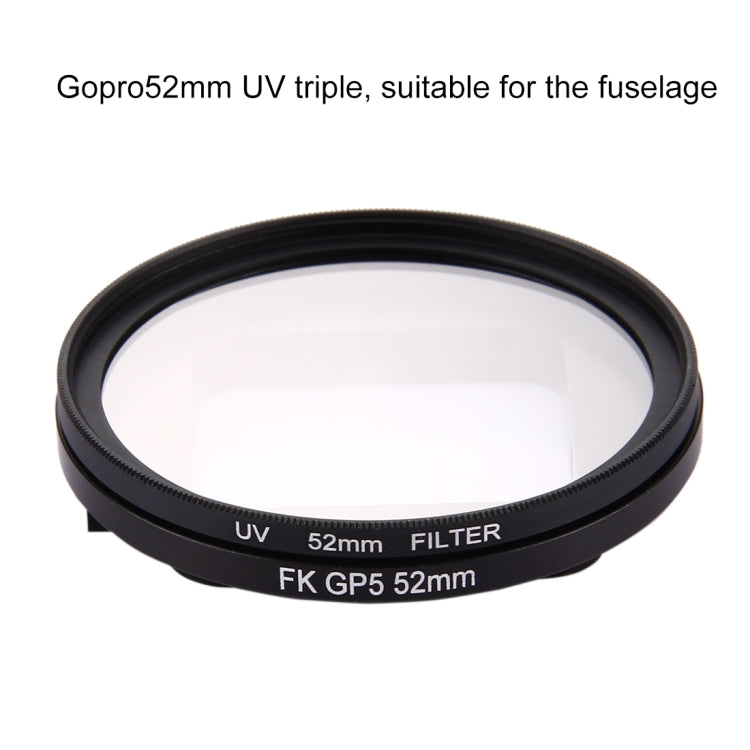 52mm 3 in 1 Round Circle UV Lens Filter with Cap for GoPro HERO7 Black/6 /5 - HoMEdemic™ 