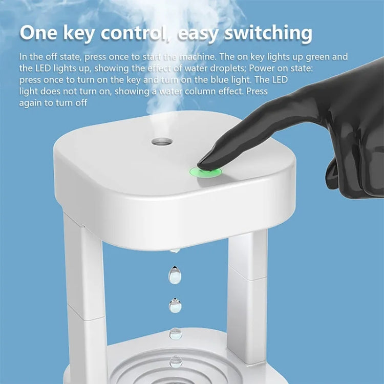 580ml Anti-gravity Humidifier Water Droplet Backflow Atomizer Aromatherapy Machine(White Light) - HoMEdemic™ 
