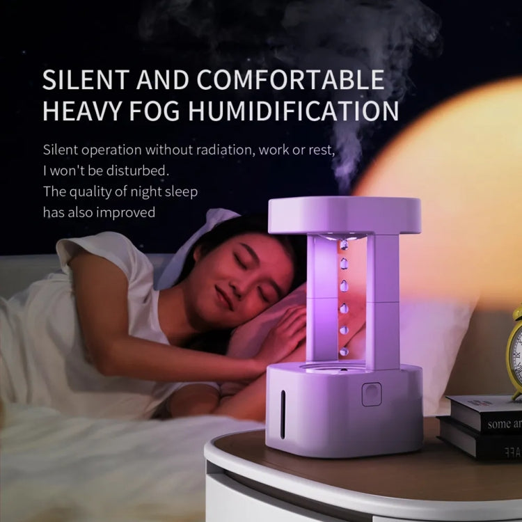 580ml Anti-gravity Humidifier Water Droplet Backflow Atomizer Aromatherapy Machine(White Light) - HoMEdemic™ 
