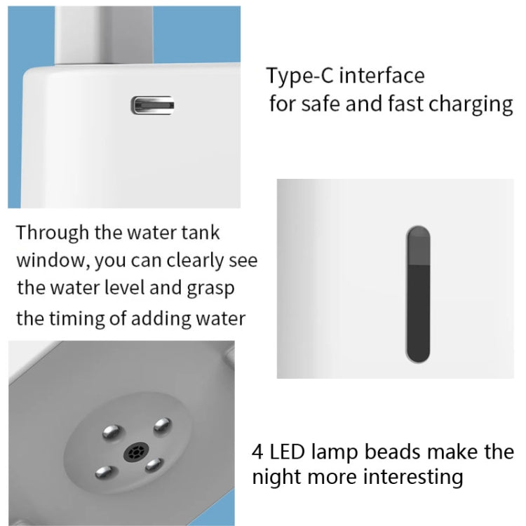 580ml Anti-gravity Humidifier Water Droplet Backflow Atomizer Aromatherapy Machine(White Light) - HoMEdemic™ 