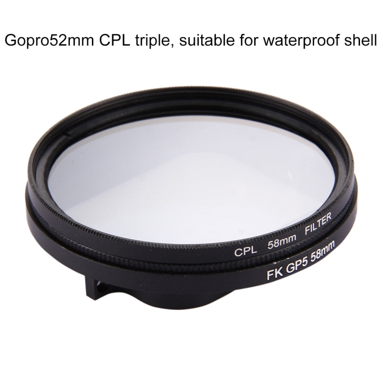 58mm 3 in 1 Round Circle CPL Lens Filter with Cap for GoPro HERO7 Black/6 /5 - HoMEdemic™ 