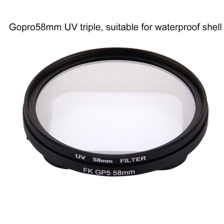 58mm 3 in 1 Round Circle UV Lens Filter with Cap for GoPro HERO7 Black/6 /5 - HoMEdemic™ 