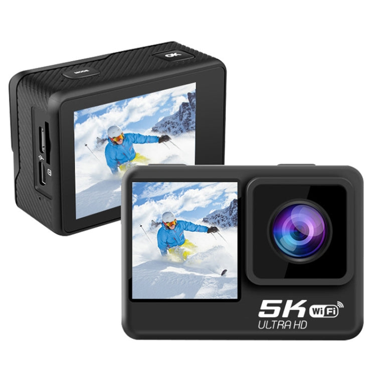 5K/30FPS WIFI HD Anti-Shake Remote Touch Dual-Screen IP68 Waterproof Sports Camera, Style: Camera + 64G Card - HoMEdemic™ 