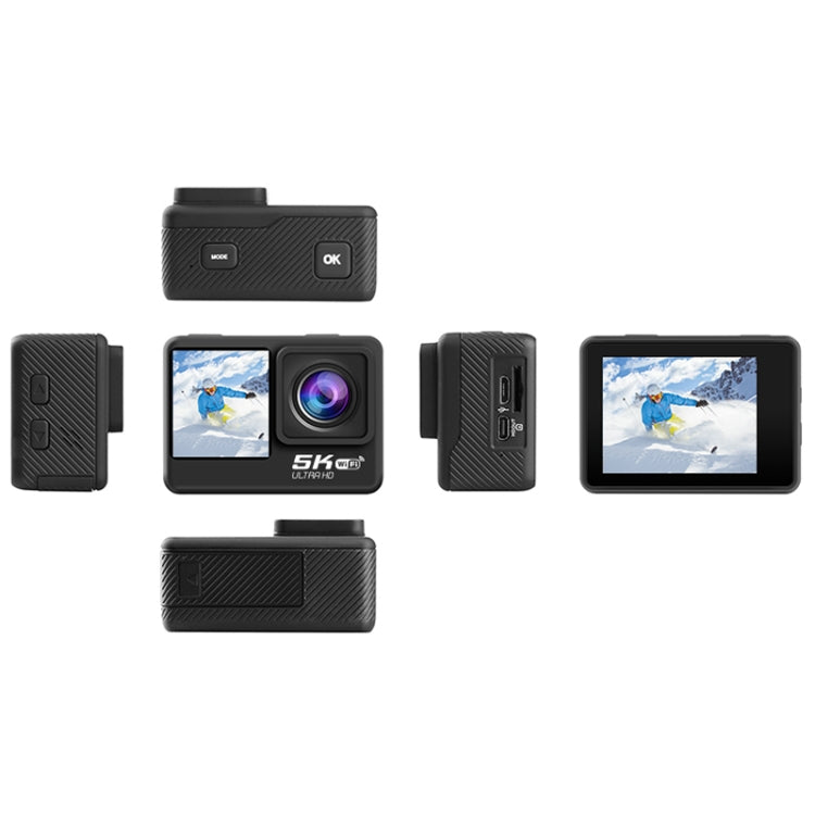 5K/30FPS WIFI HD Anti-Shake Remote Touch Dual-Screen IP68 Waterproof Sports Camera, Style: Camera + 64G Card - HoMEdemic™ 