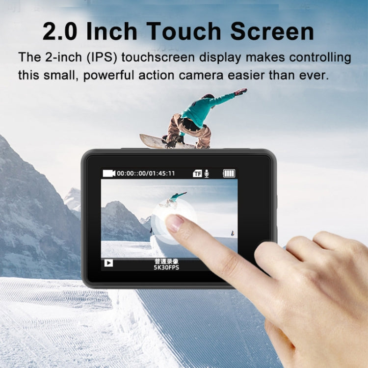 5K/30FPS WIFI HD Anti-Shake Remote Touch Dual-Screen IP68 Waterproof Sports Camera, Style: Camera + 64G Card - HoMEdemic™ 