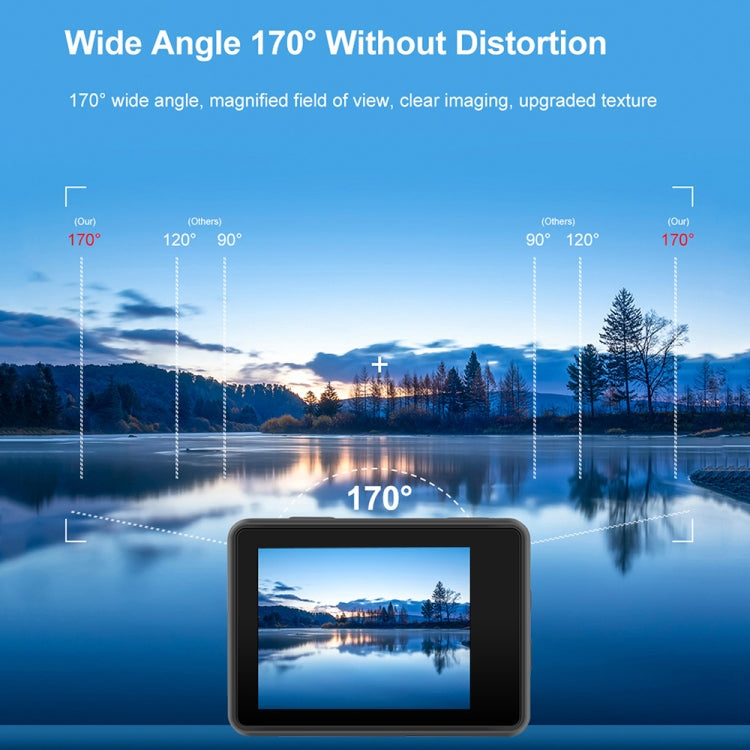 5K/30FPS WIFI HD Anti-Shake Remote Touch Dual-Screen IP68 Waterproof Sports Camera, Style: Camera + 64G Card - HoMEdemic™ 