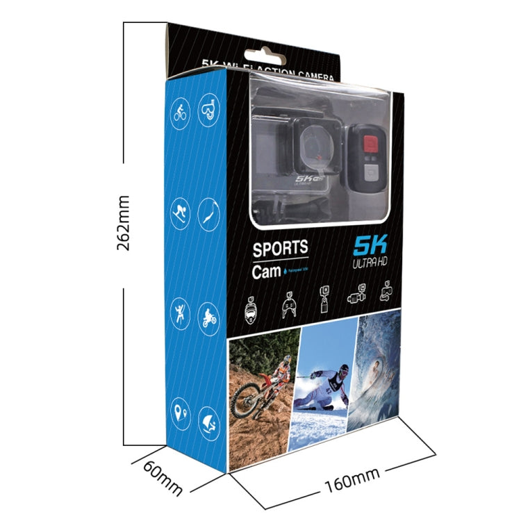 5K/30FPS WIFI HD Anti-Shake Remote Touch Dual-Screen IP68 Waterproof Sports Camera, Style: Camera + 64G Card - HoMEdemic™ 