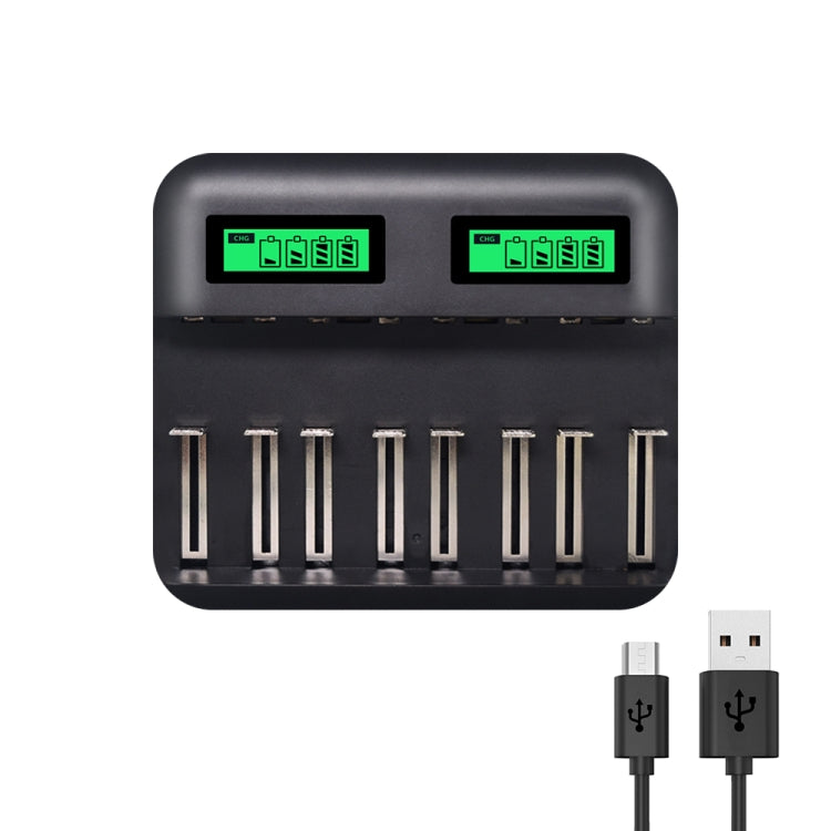 5V 2A USB 8 Slot Battery Charger for AA & AAA & C / D Battery, with LCD Display - HoMEdemic™ 