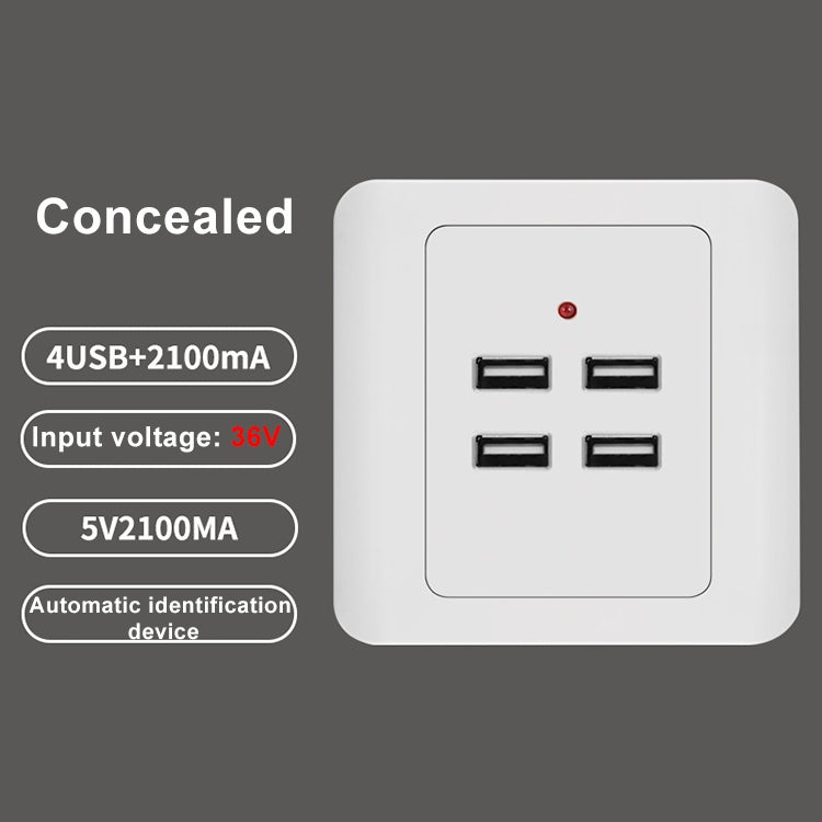 5V 3.1A 4 Ports USB Wall Charger Adapter Dock Station Socket Power Panel, 36V input, 4 Ports USB 2.0 - HoMEdemic™ 